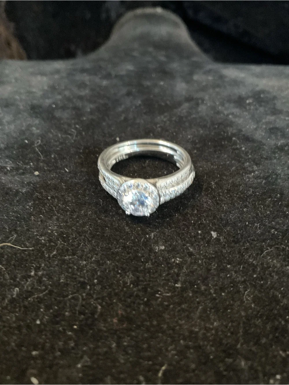 Sterling Silver Cubic Zirconia Halo Ring Set